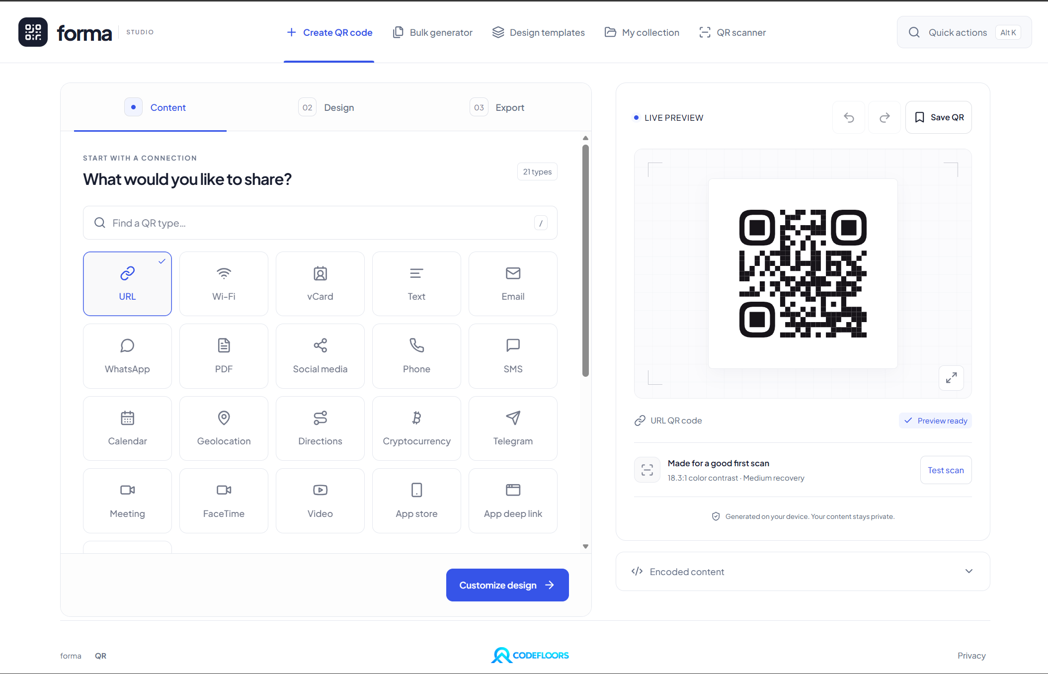 Forma QR preview
